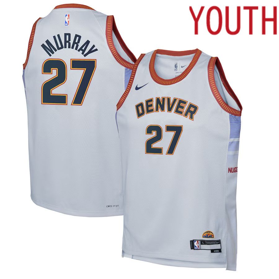 Youth Denver Nuggets #27 Jamal Murray White Nike Silver City Edition 2022-23 Swingman NBA Jersey
